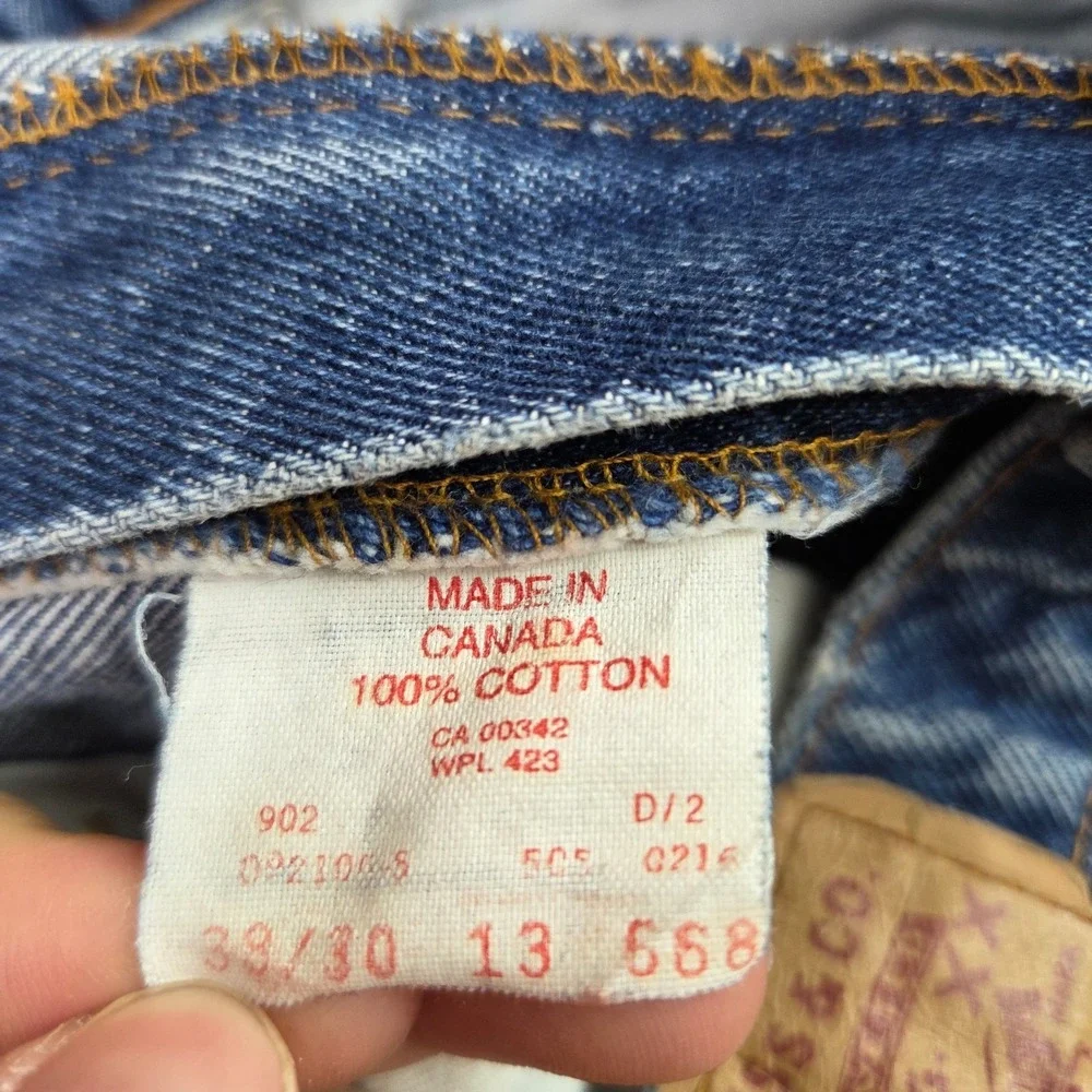 Vintage Levis 505 Jeans Mens 38x30 (Fits 36x30) Red Tab Made in Canada Y2K